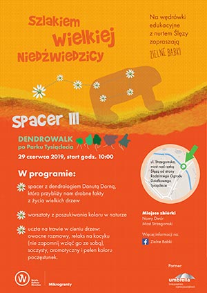 Posters and maps. “Trail of the great bear” – art workshops for participans of city walks, summer 2019. “Trail of the great bear”, part III, summer 2019, poster. Personal Garden Agata Białkowska – home garden design, green terraces design, green roofs design, balcony gardens design, garden architecture design, garden consulting, graphic design, workshops. Wrocław, Lower Silesia, Poland.